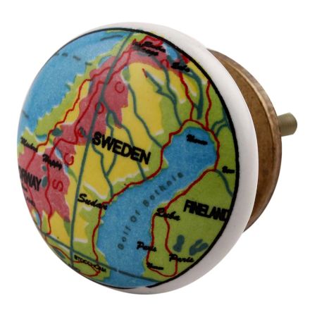 Sweden Map Ceramic Cabinet Knob Online